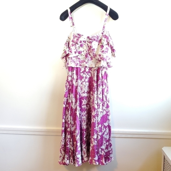 New AMUR Off-The-Shoulder Magenta Popover Waist Midi Dress NWT Size 2 - Picture 13 of 16